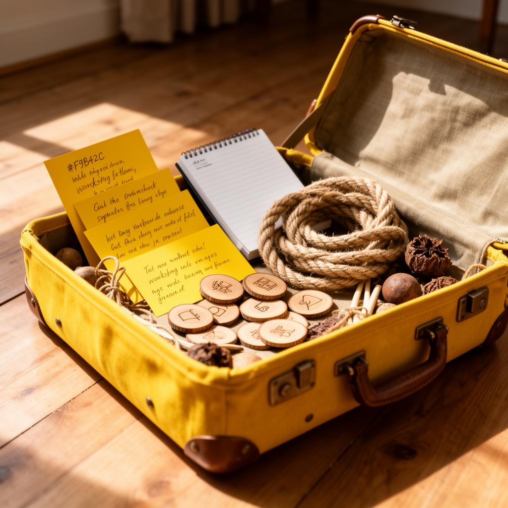 A Mala da Tribo com materiais simbólicos